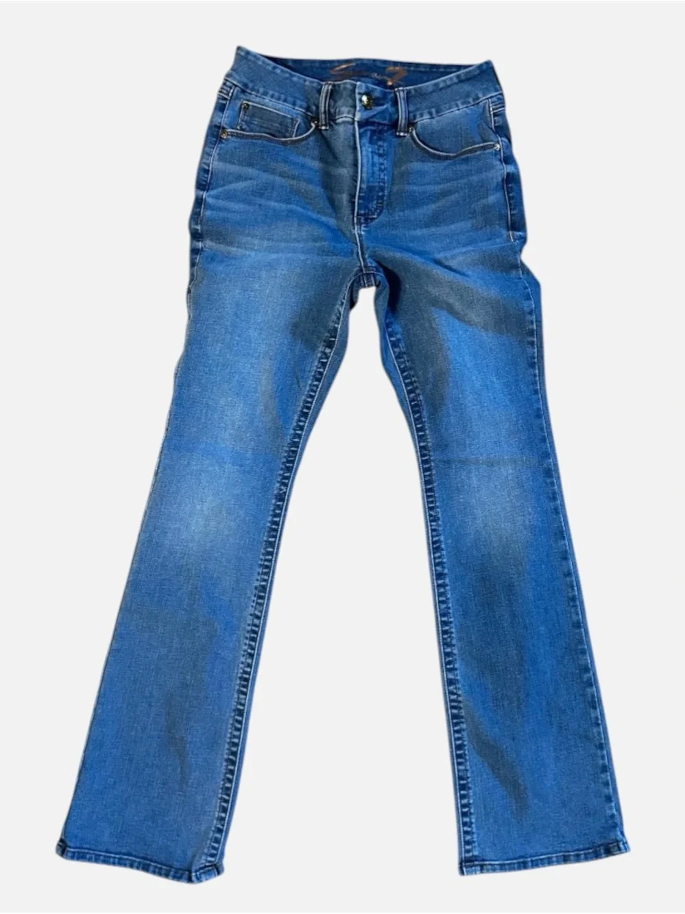 Seven Classic Tummyless High-Rise Slim Boot Blue Women's Jeans_2